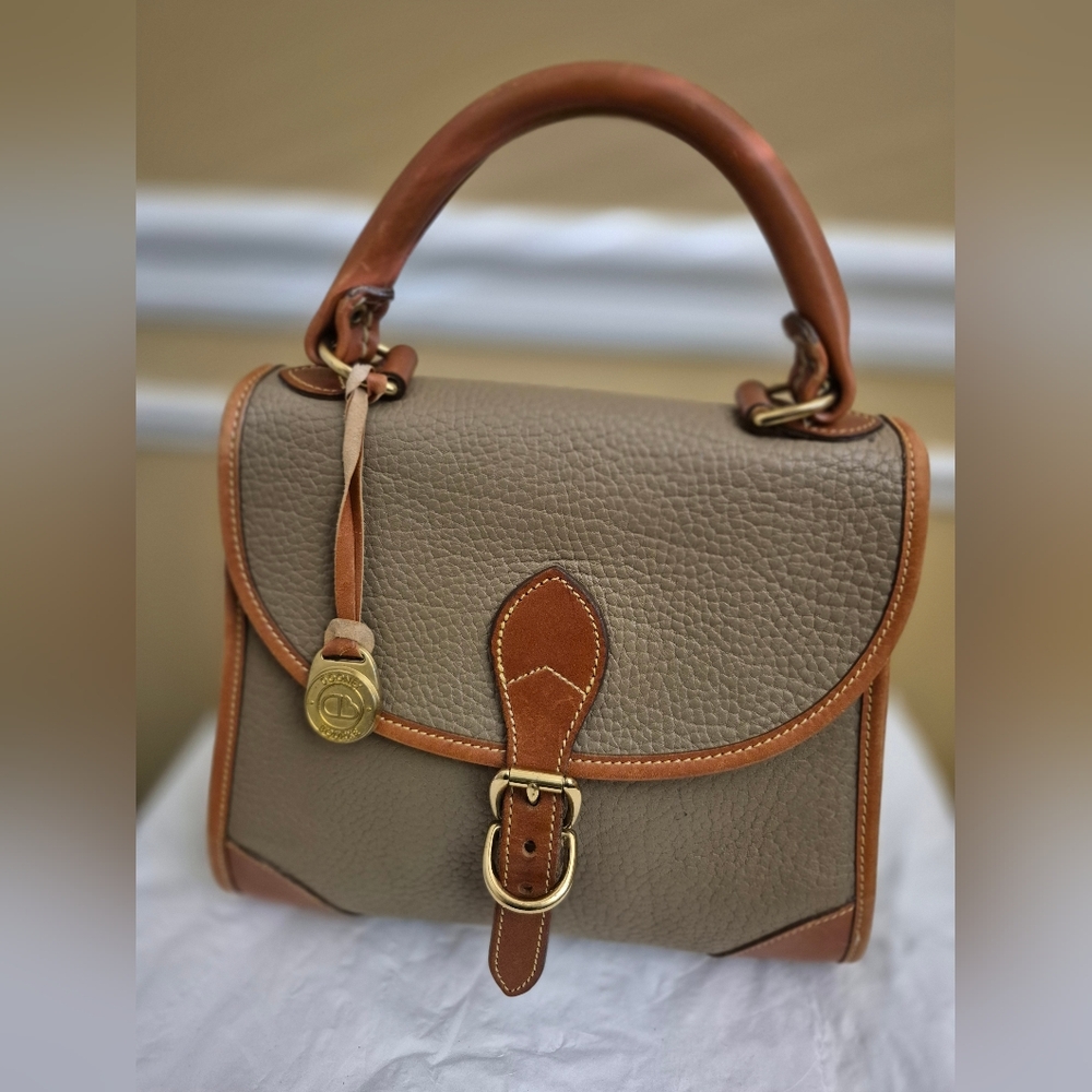 Dooney And Bourke Tan Pebbled Leather Top Handle Handbag